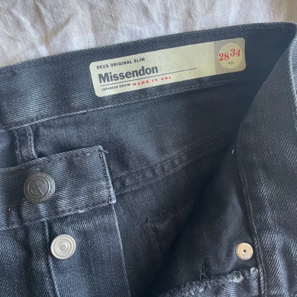 Deus Ex Machina Original Slim Missendon Japanese Denim, vintage black 28/34 BNWT